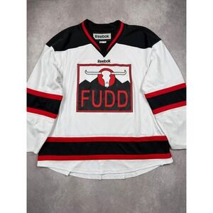 Reebok The Simpsons Troy McClure #22 Fudd Beer Hockey Jersey White Mens XL